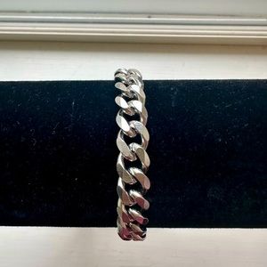Silver Flat Cuban Link Bracelet